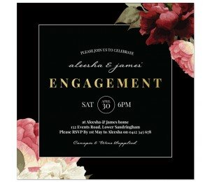 Crimson Engagement Invitations