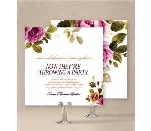 Vintage Floral Engagement Invitations